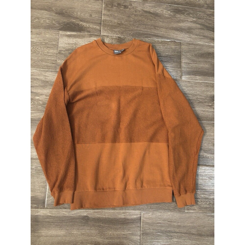Men’s ASOS Textured sweatshirt Rust‎ Color Slouchy Sleeves Size Medium EUC